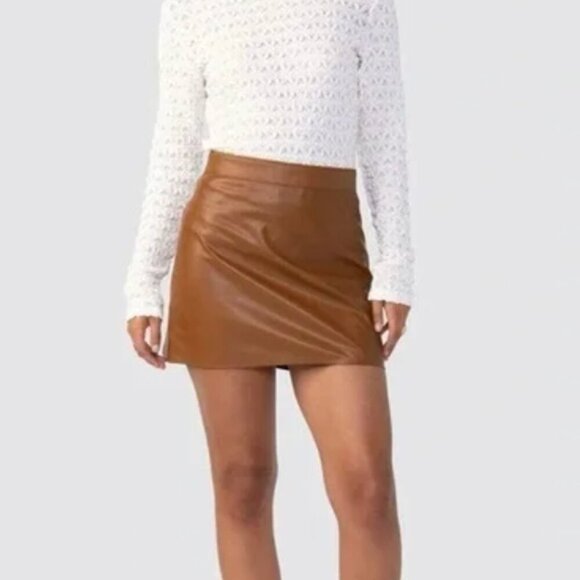 Sanctuary Dresses & Skirts - Sanctuary Leather Like Mini Skirt Spice Size 8 NWT